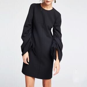 Tibi Sculpted Sleeve Shift Dress Black Size 0
